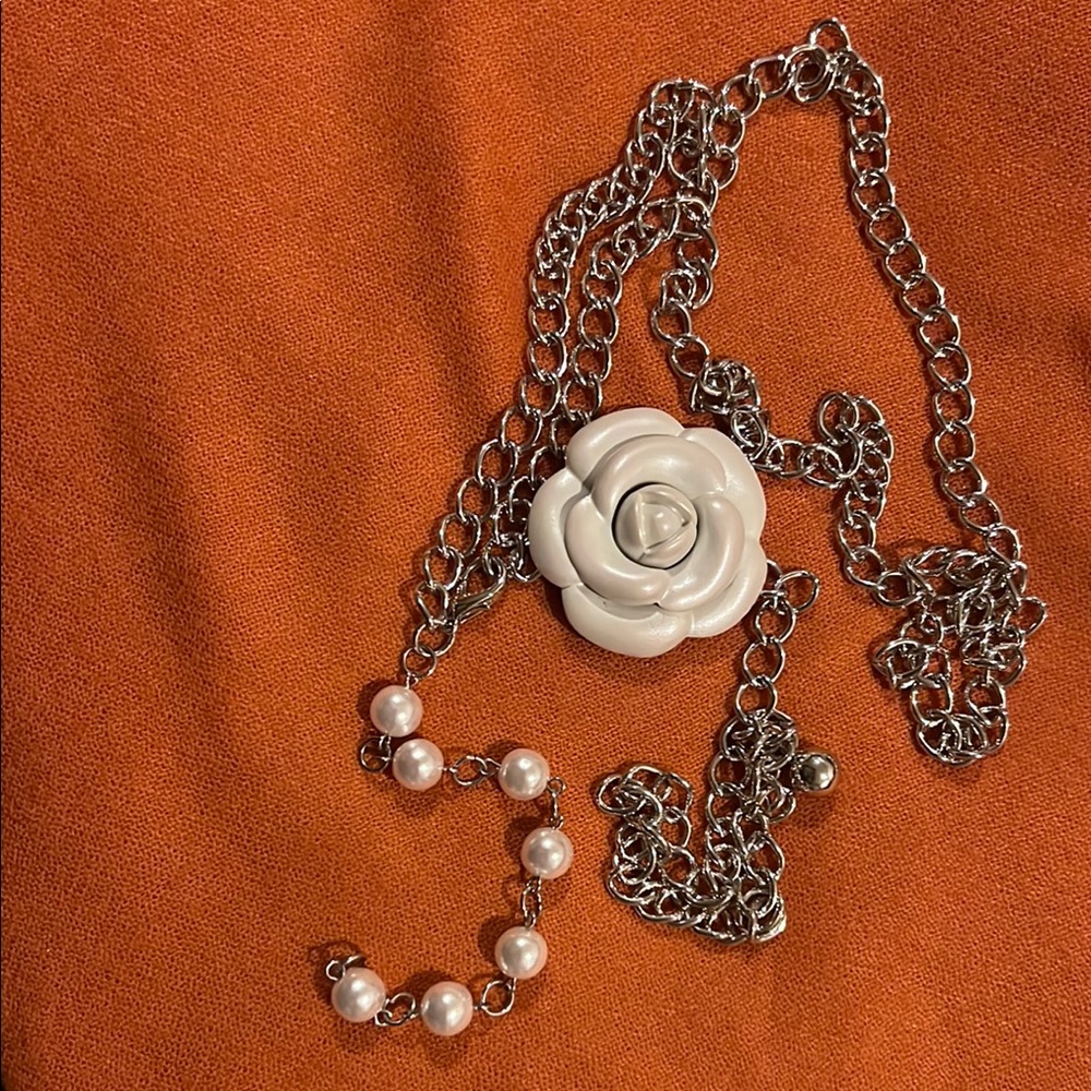 White and Silver Belt with Elegant Accents